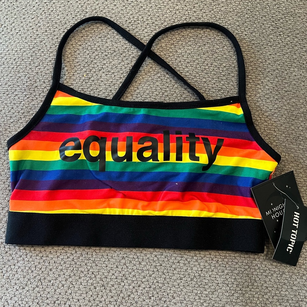 Hot Topic Multicolor Equality Sports Bra